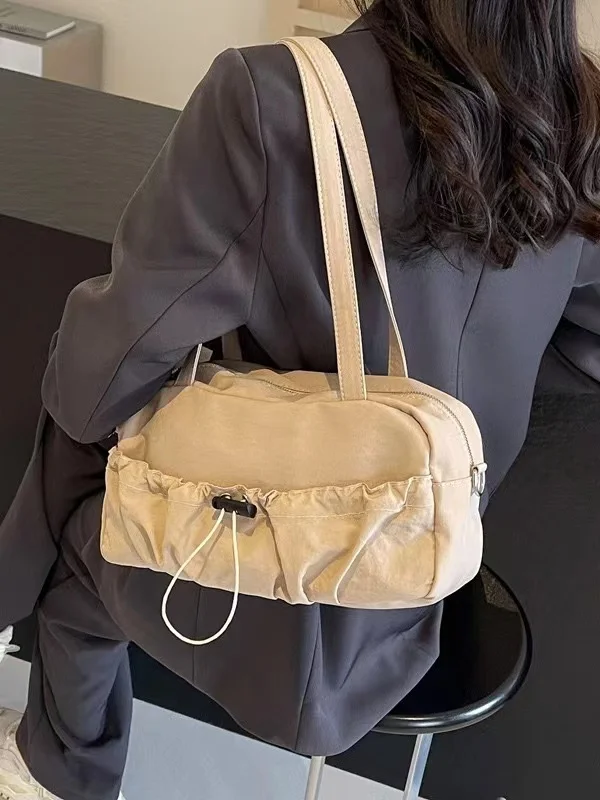 Bolso de hombro pequeño de tela para mujer, bolsa de viaje de moda coreana, bolso de compras, 2024