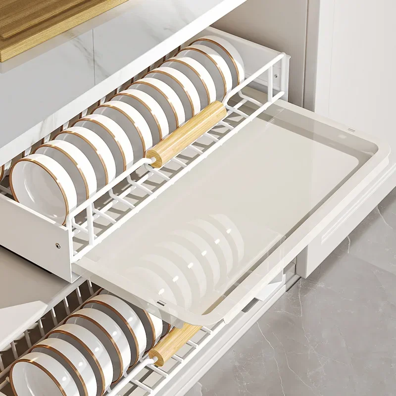 Kitchen cabinet inner shelf, drawer type pull basket, pull bowl, plate and saucer storage rack, stainless steel drain bowl rack