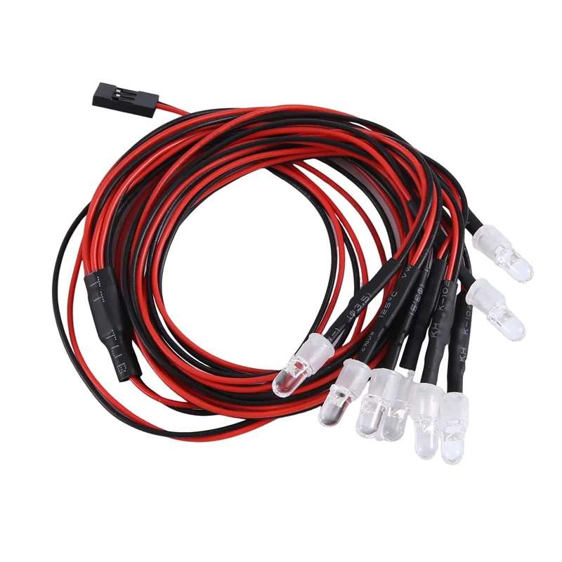 MACH-8 المصابيح 5 مللي متر RC مصباح ليد مجموعة عدة ل 1/10 RC سيارة شاحنة الزاحف RC نموذج الانجراف سيارة العلوي الضوء الخلفي عدة الأبيض والأحمر #1