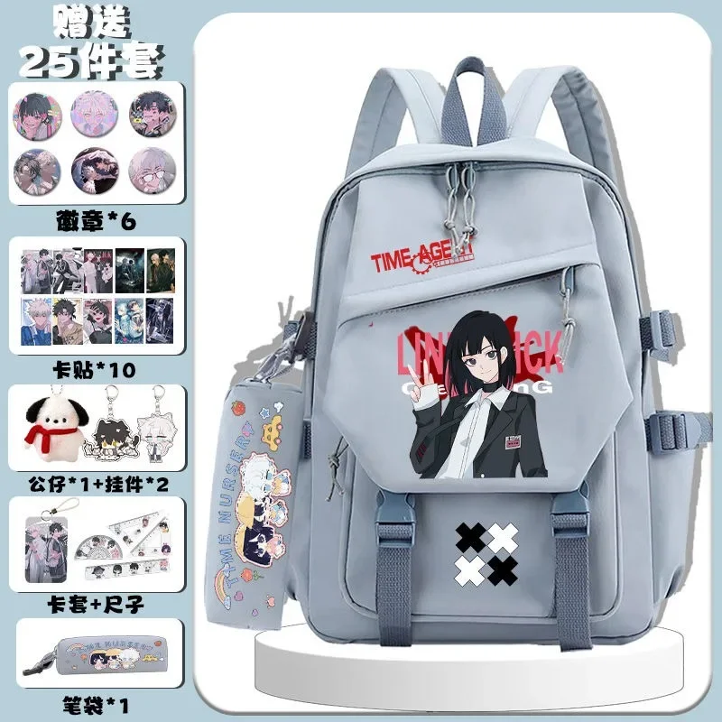 

Black White Blue Pink, Link Click, Student Kids Teens School Bags, Large Capacity Mochilas Anime Backpacks for Girls Boys Gift