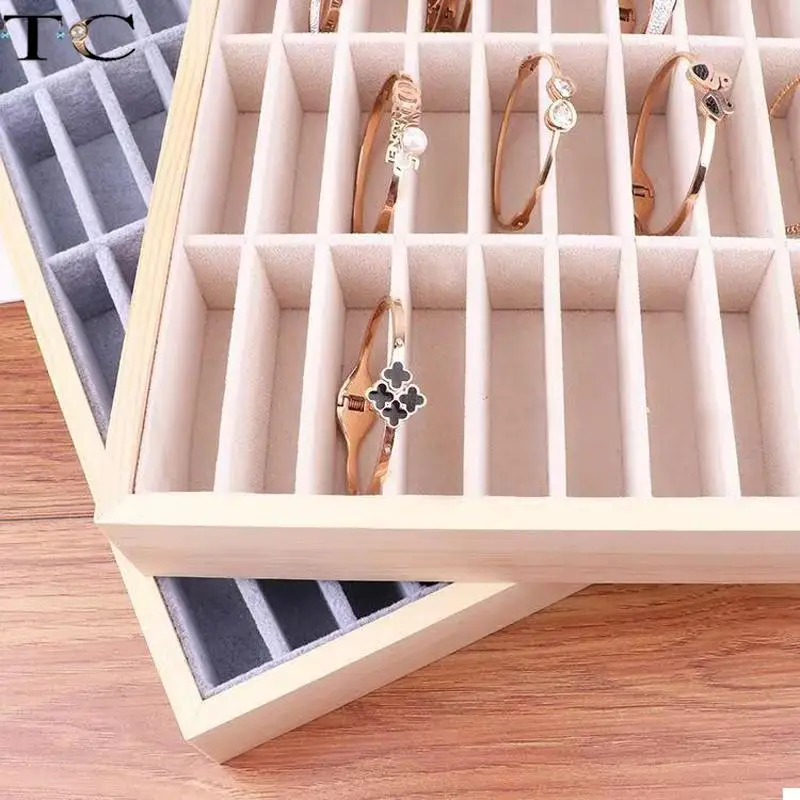 bamboo-and-wood-display-tray-for-jade-bracelets-and-gold-silver-jewelry-with-velvet-lining-40-slot-bracelet-display-tray
