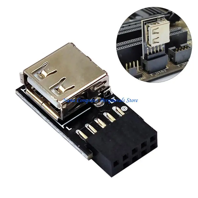F68C USB 2.0 Motherboard Adapter, 9 Pin to A Female Enhances Peripherals Integration