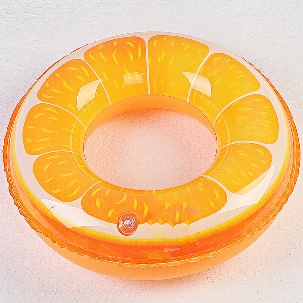 Anillo de natación inflable con diseño de fruta naranja para niños, flotador de piscina seguro y fácil de inflar para jugar en la playa y el lago