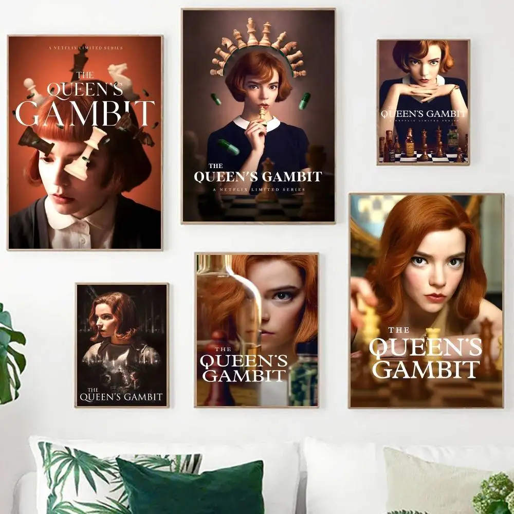 

The Queen S Gambit Movie Classic Anime Poster Waterproof Paper Sticker Coffee House Bar Room Wall Decor