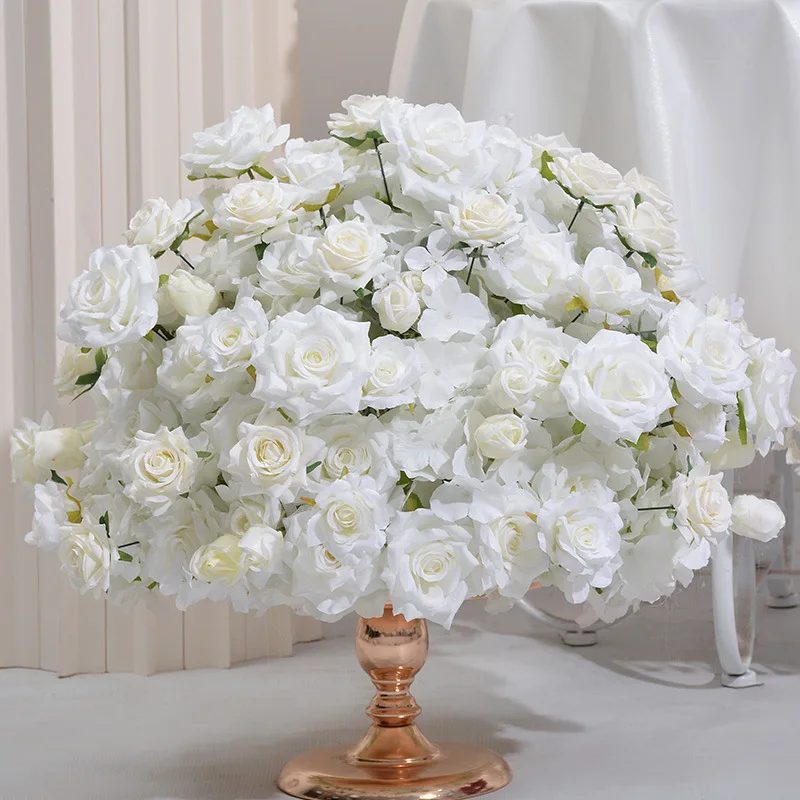 

60CM Artificial Hydrangea Rose Flower Ball Wedding Road Guide Flower Table Placement Silk Flower Showcase Exhibition Hall Layout