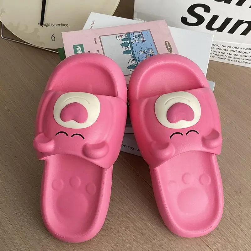 Kawaii Lotso Slippers Cartoon Summer Eva Student Dormitory Wear Non-Slip Soft Bottom Versatile Slippers Women\'s Bathroom Sandals