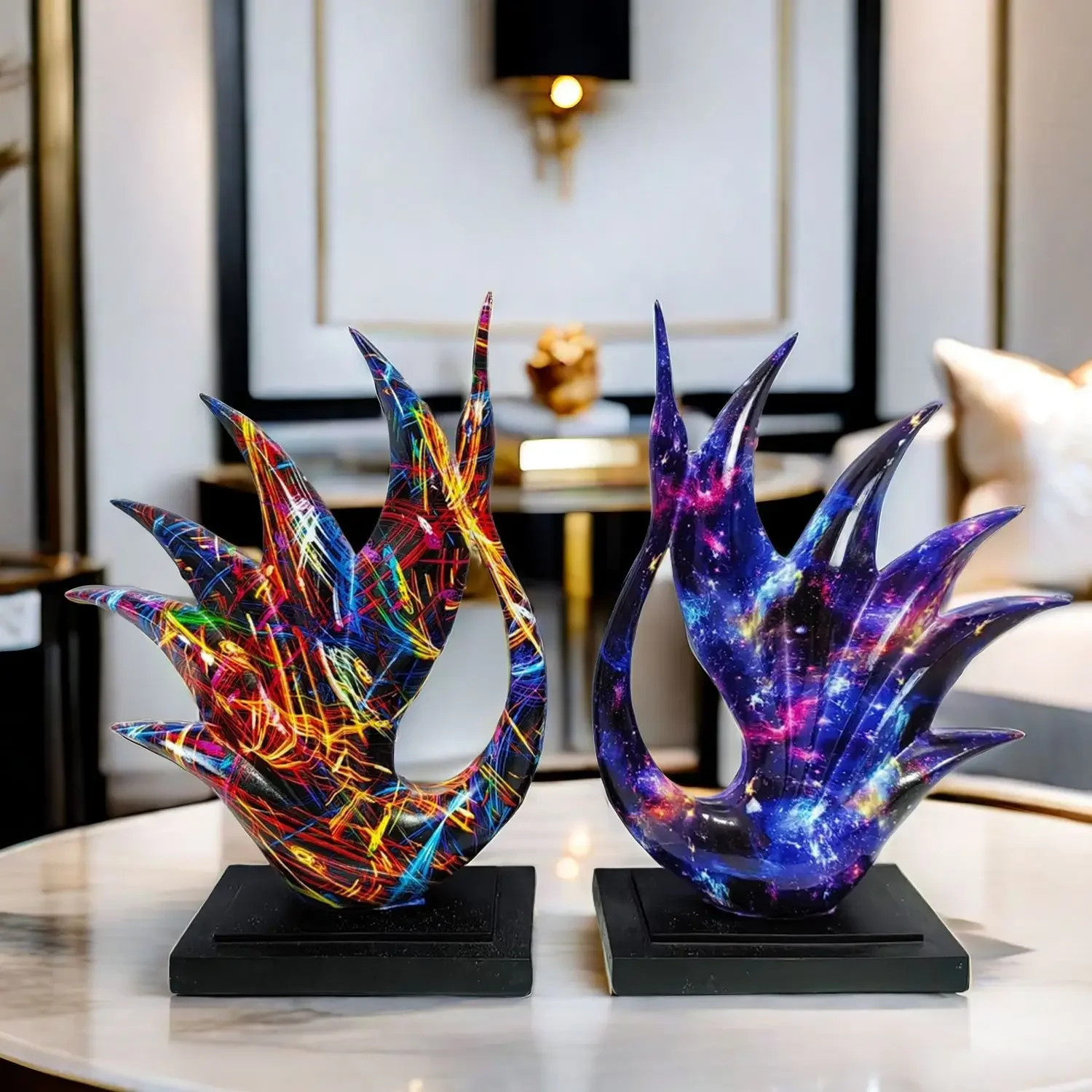 

Modern Colorful Swan Statues European Decorations Dance Statues Home Office Animal Sculptures Crafts Abstract Decoration