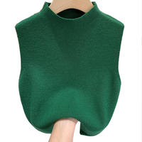 Women's Vest Tank Top Solid Color Knitted Tees T-Shirt Top Cropped Top Camisole Sweater Half-turtleneck Spring Autumn Sleeveless