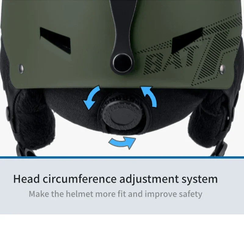 BATFOX-Capacete de Esqui para Homens e Mulheres, Equipamento de Proteção, Meio Coberto, Anti-impacto, Segurança, Esqui na Neve, Patinação na Neve