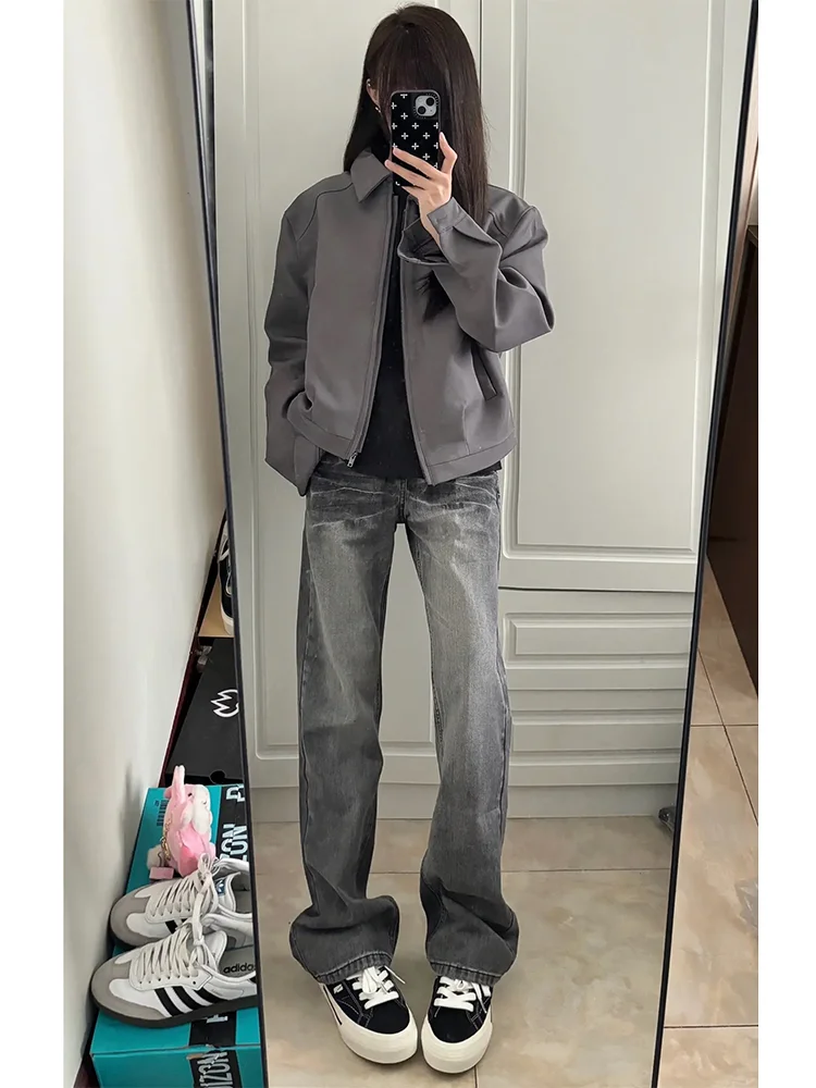 

ay oulder Pad Suit Jaet Men's High-End CleanFit ort Sle Youth ular Polyester Fiber Long Sve Zipper Closure