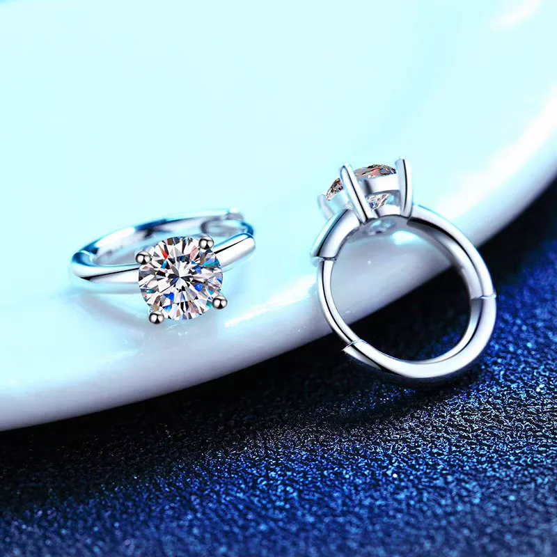 Funkelnde Vollmoissanit-Ohrringe, Labordiamant-Creolen, GRA-zertifiziert, für Herren und Damen, Hochzeit, Jahrestag, Verlobung, Party, Schmuck – Detail 12