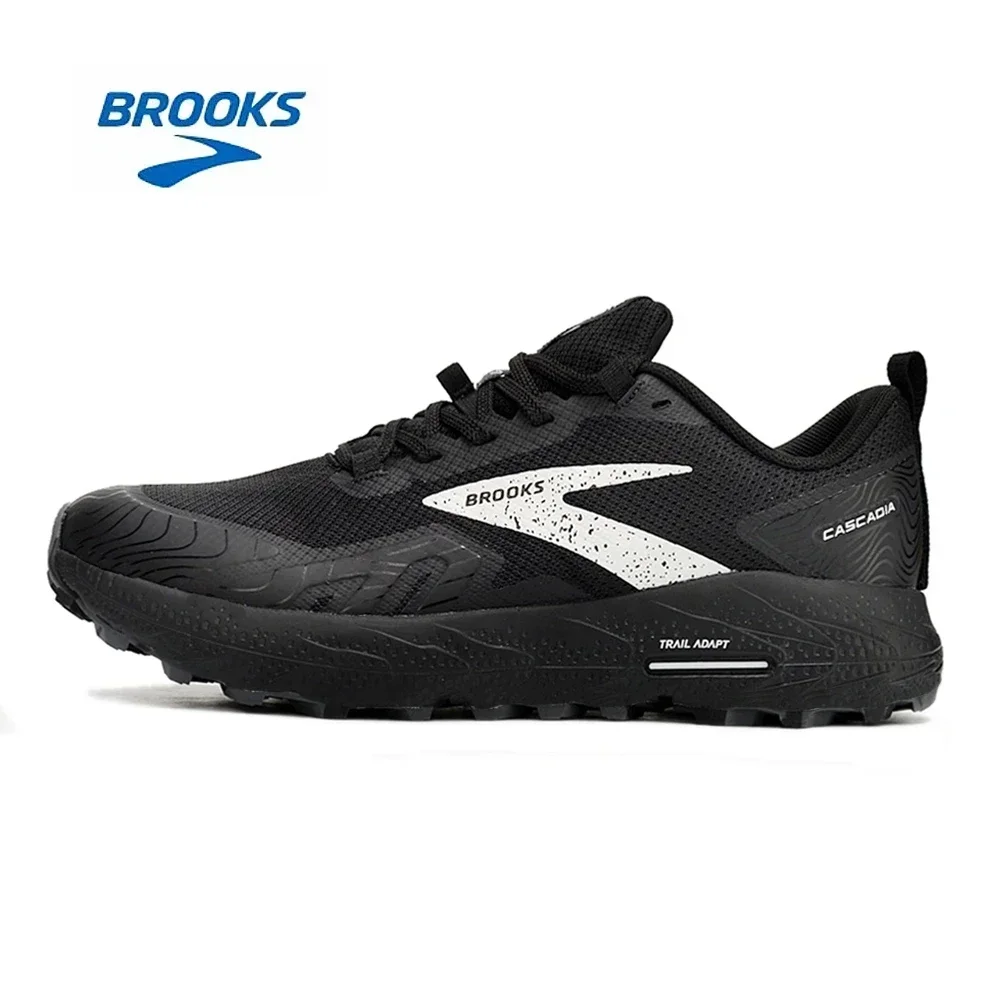 BROOKS Cascadia 17 Black White Running Shoes Women Men Long-Distance Road Sport Training Casual Sneakers