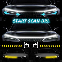 New LED Car Hood Decorative Light Strip Start Scan Dynamic Ambient Light Car Daytime Running Light DRL With Turn Signal Lamp 12V
