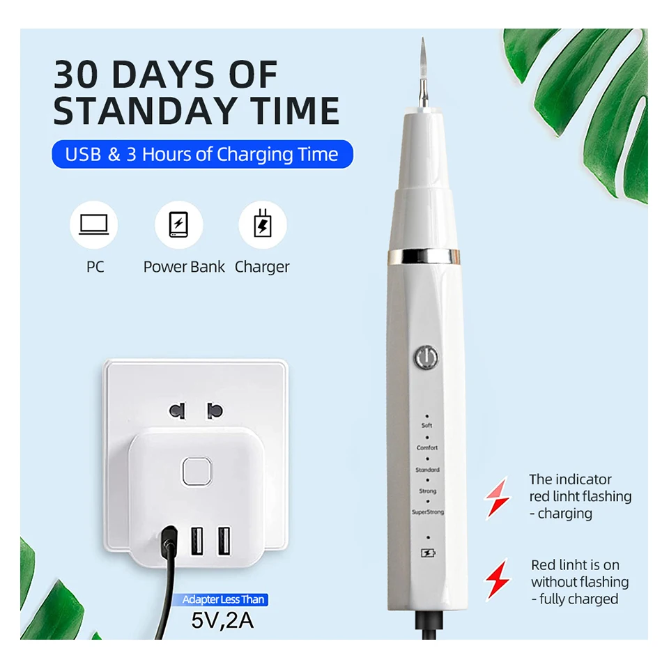 Teeth Whitening Machine Cleaning  Made Durable Plastic Dog Pet Scaler Ultrasonido Dental