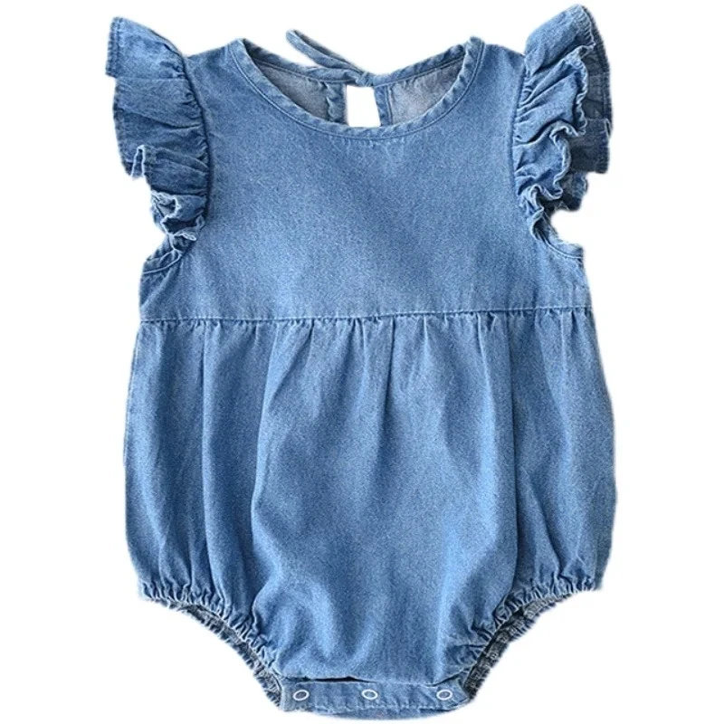 Summer fashion Thin denim Newborn Clothing Comfortable Soft Girl   Baby Jumpsuit