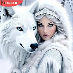 HUACAN Diamond Painting Wolf 5D DIY Animal New Arrivals Embroidery Sets Girl Full Round Creative Hobbies House Decor
