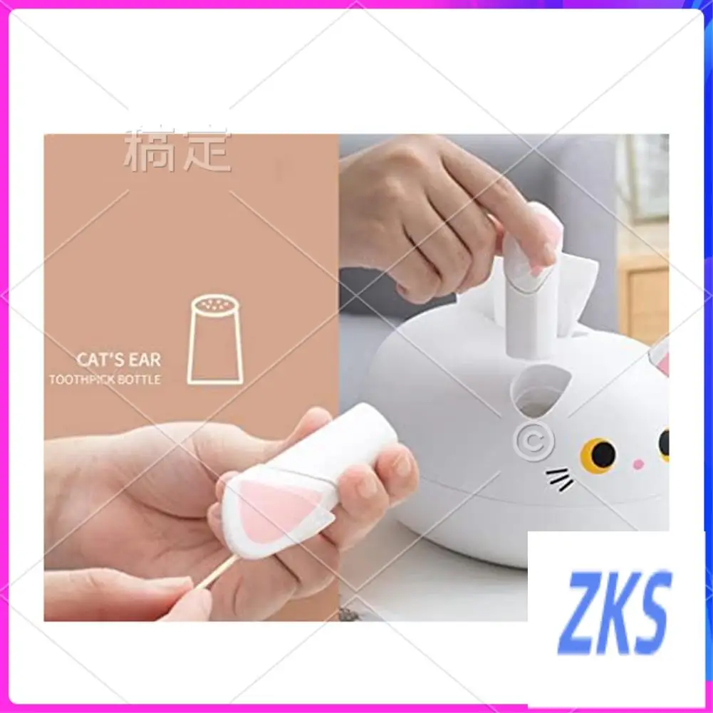 

ZZ-Cute Tissue Box Set Kit Dispenser Storage Tissue Holder With Toothpick Box Cats Tissue Box