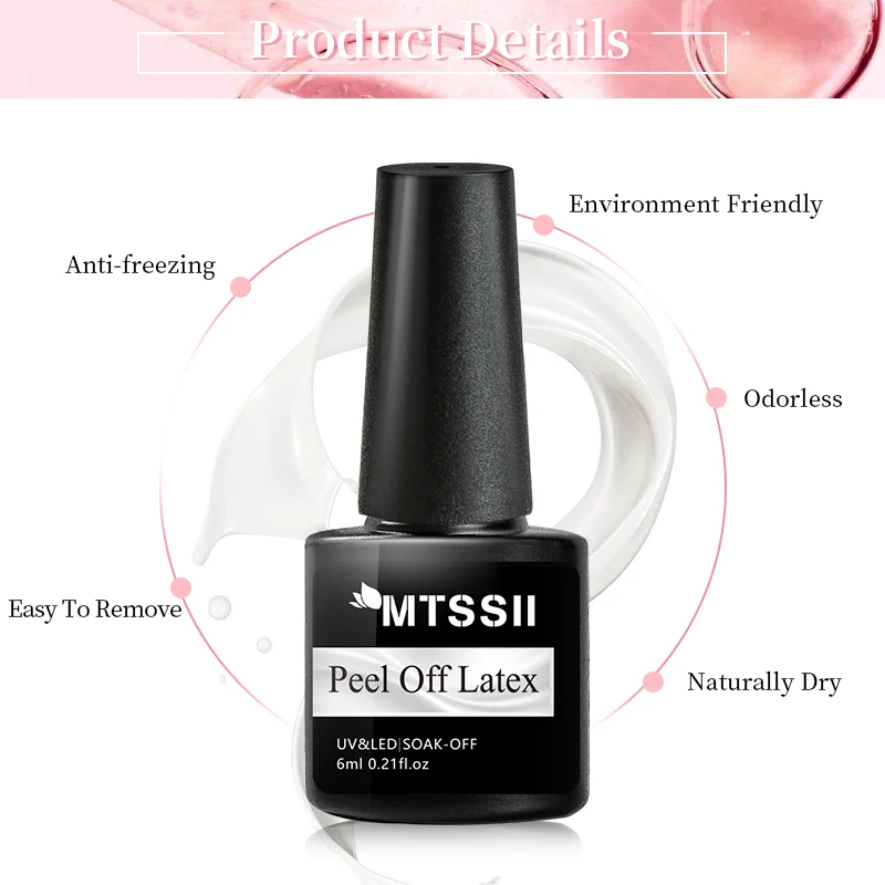 Mtssii 6Ml Peel Off Latex Anti-Bevriezing Cuticle Nail Skin Protector Top Base Matte Jas Geurvrij nagellak Nail Art Latex