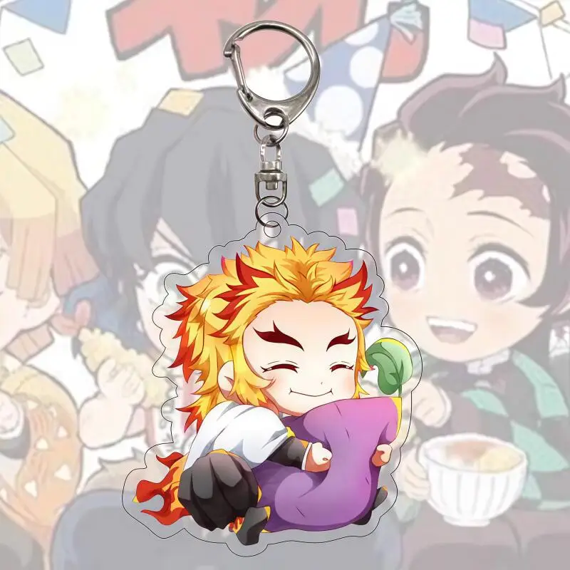 Anime Kamado Tanjirou Nezuko Agatsuma Zenitsu Rengoku Kyoujurou Hashibira Inosuke acrylique porte-clés sac à dos pendentif décoration