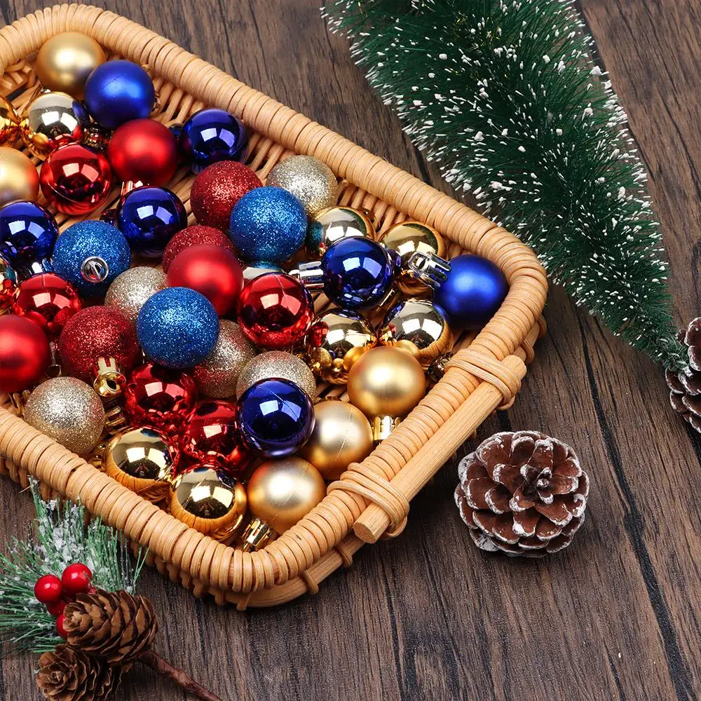 

24pcs 3cm Christmas Tree Decor Ball Bauble Gold Silver Plastic Hanging Ball Ornaments Decorations for Home New Year Navidad