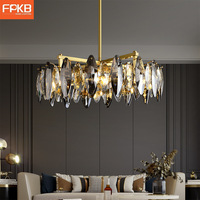 Luxury Crystal Chandelier with Starburst Design | New Modern Black Ceiling Light for Living Room, Master Bedroom & Dining Room