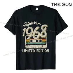 Made in 1968 Limited Edition Birthday Cassette Tape Tshirt Man T Shirt Woman Harajuku Streetwear Vintage Cotton T Shirt