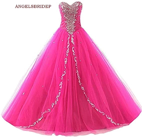 

ANGELSBRIDEP Sweetheart Ball Gown Quinceanera Dresses 15 Party Vestidos De 15 Anos Applique Tulle Masquerade Birthday HOT