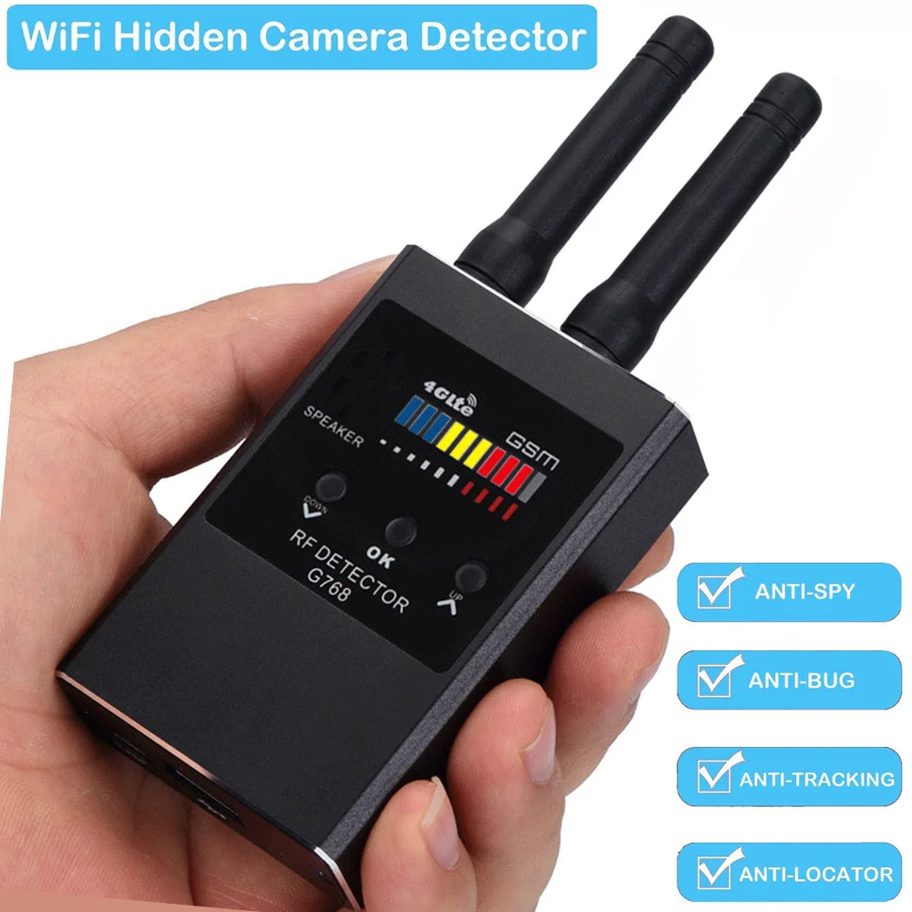 Profession RF Signal Detector Anti-Spy Tapping Anti Detector Eavesdropping Pinhole Audio Bug GSM Device Finder Anti Spy Gadgets