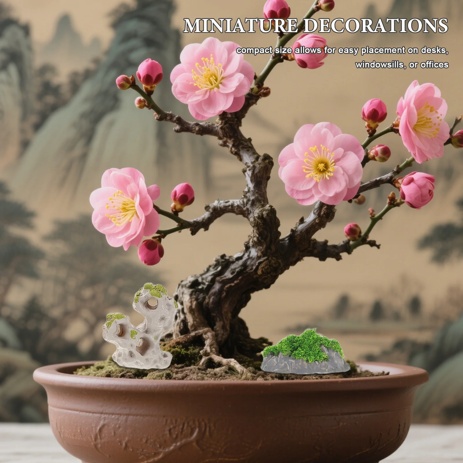 

14pcs Micro Landscape Decoration Miniature Garden Accessories Set Realistic Diy Bonsai Ornament For Desk Window Sill Indoor