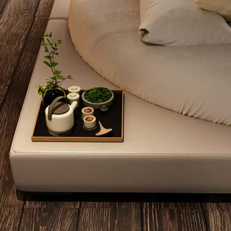 Round Create Designer Bed Unique King Size Double Light Luxury Wedding Bed Fashionable High Quality Cama De Casal Beds Furniture
