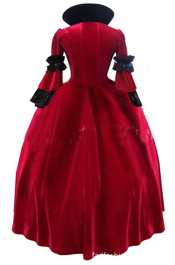 Gothic Victorian Gown Dress Medieval Civil War Dress Vintage Costumes Renaissance Historical Period Dress