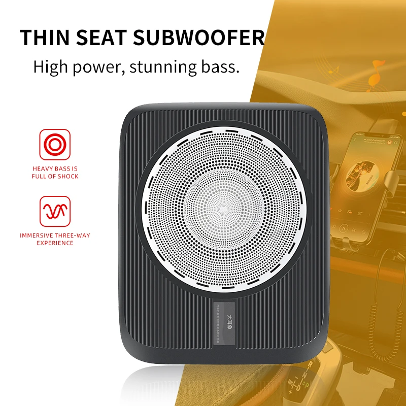 Upgrade the car audio system by installing a 200W high-power speaker and a 7-inch slim seat subwoofer for powerful low-frequency