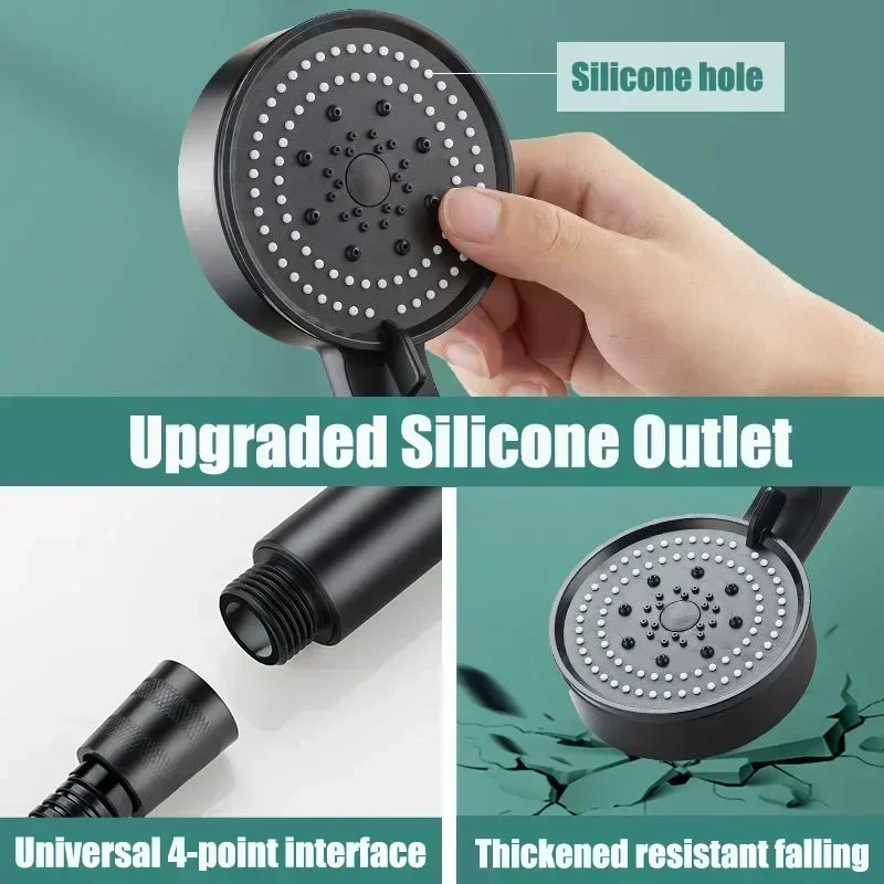 Shower Head  5 Modes  Adjustable High Pressure Water Saving Shower Head Bathroom Accessories Massage Showerhead Spray Nozzle
