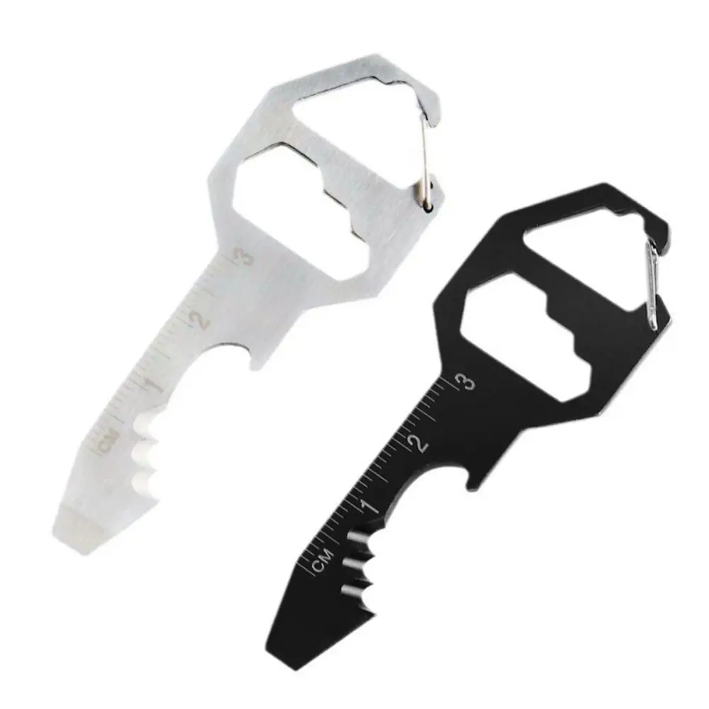 

Portable 6 in 1 Multi-use Mini Tool Wrench Screwdriver Utility Gadget Stainless Steel Bottle Opener Multi Tool Keychain Camping