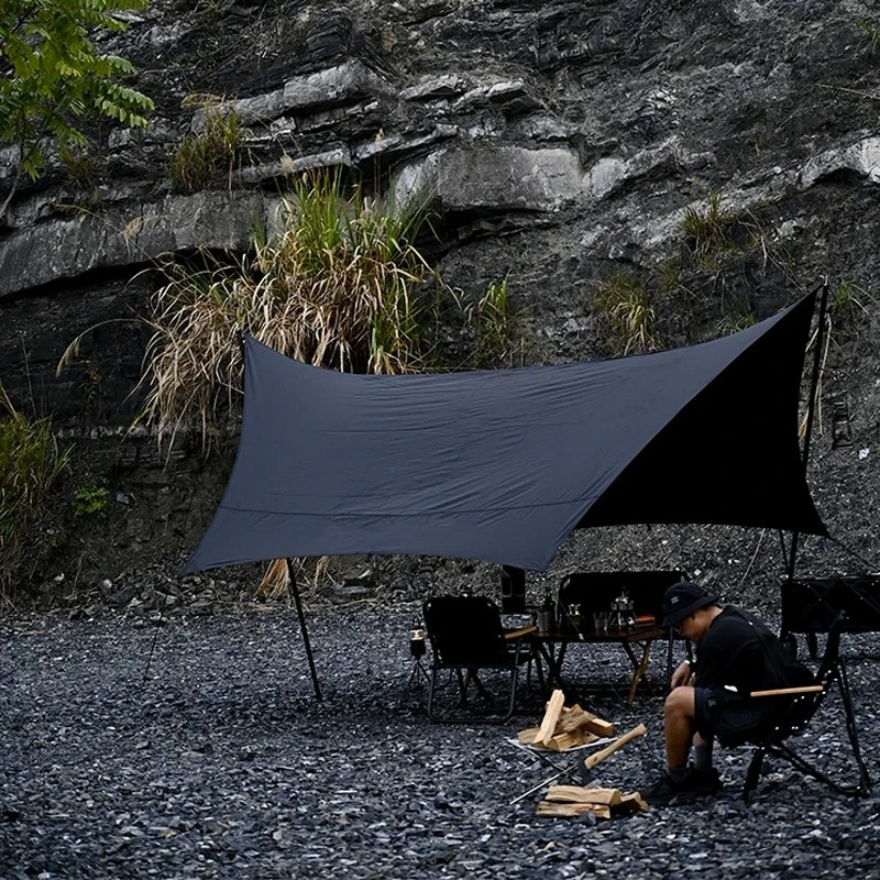 Outdoor Camping Portable Large Area Arch Tent GERC Black Butterfly Canopy Waterproof Sun Protection