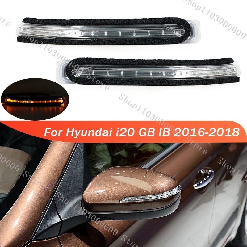 Dla Hyundai i20 GB IB 2016 2017 2018 Samochód Zewnętrzne lusterko wsteczne Lusterko boczne Kierunkowskaz Lampa LED 87624-C8000