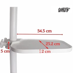 Dental Chair Scaler Tray 45/50mm Universal Plastic Rotatable Plate Post Mounted Dentistry Chair Accessories square Tray Table