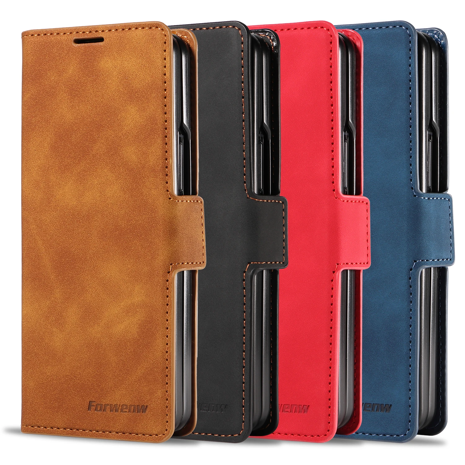Luxury Business Flip Card Slot Wallet Leather Phone Case‌ for Samsung Fold 8 Ultra 7 6 5 4 3 Shockproof Book Stand Slim Cover - view 6