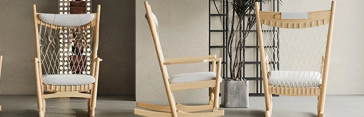 All solid wood rocking chair happy chair household balcony adult leisure elderly recliner rocking