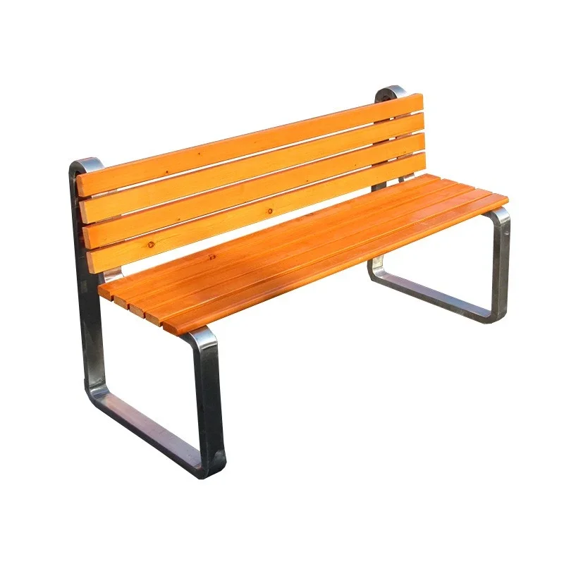 

Outdoor chair square courtyard community seat anti-corrosion wooden strip
