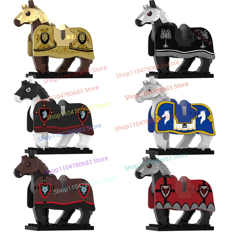 

MOC New Building Block Doll Mini Doll Medieval Knight Heavy Armor War Horse Toy Holiday Gift Ornaments Collection