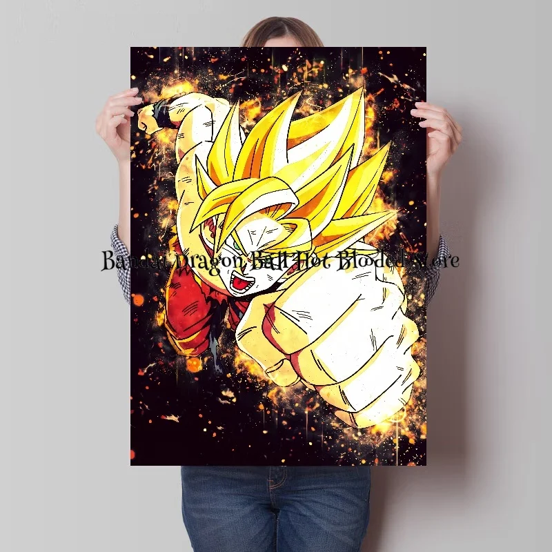 Pittura su tela figure Anime Dragon Ball Super Saiyan Goku Poster d'arte di alta qualità immagine HD pittura decorativa domestica moderna