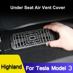 2pcs for Tesla Model 3 Highland 2024 Air Outlet Protect Cover Under Seat Anti-dust Modified Parts Model3 interior Accessories