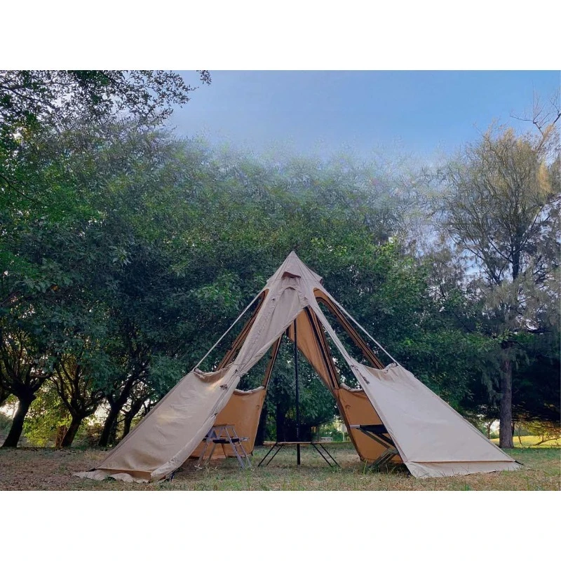 

Tent r rainstorm protection outdoor camping spire tent camp with chimney mouth