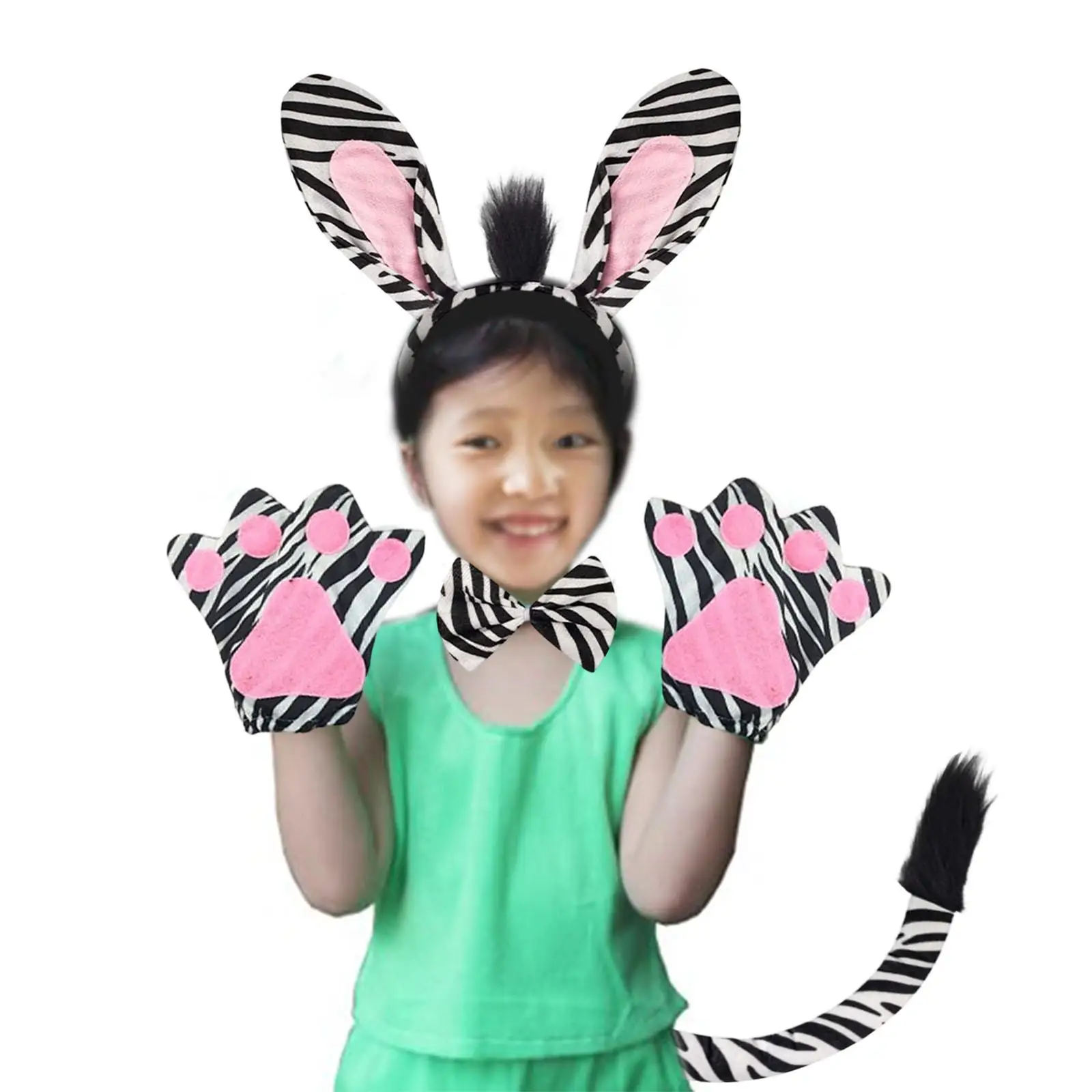 

Zebra Ears and Tail Set Funny Photo Props for Fancy Dress Masquerade Christmas