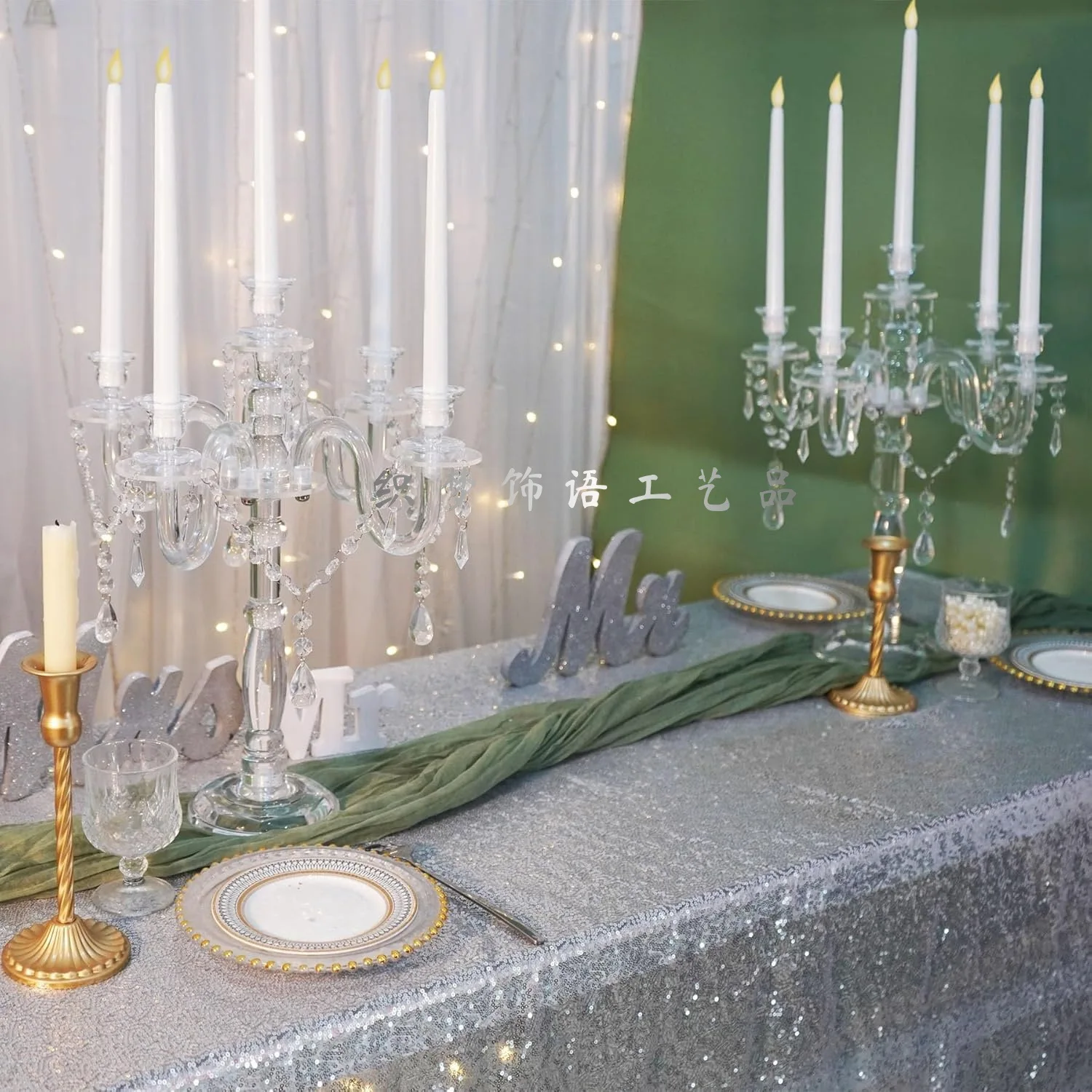 European light luxury acrylic five-headed candlestick wedding props party wedding hotel western restaurant table decoration