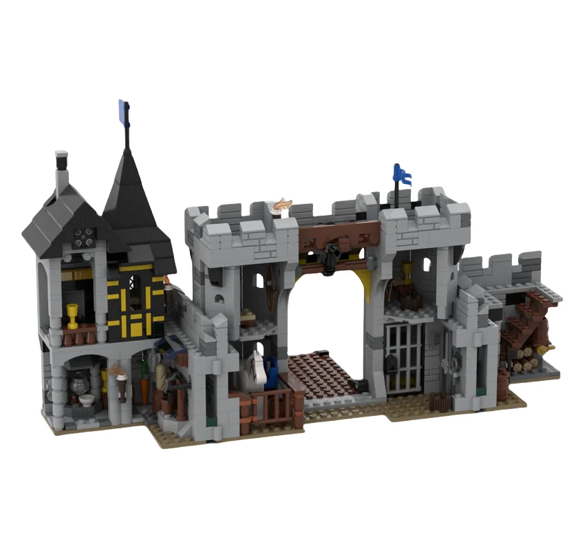 Juguetes de bloques de construcción MOC, modelo de castillo de construcción de águila negra, juguete a juego, bloques de construcción, decoración de partículas pequeñas, juego de 1071 Uds.