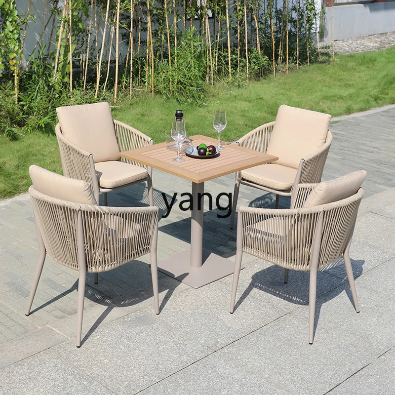 LMM Outdoor Courtyard Roof Garden Chair Outdoor Waterproof Outdoor Terrace Table and Chair Combination