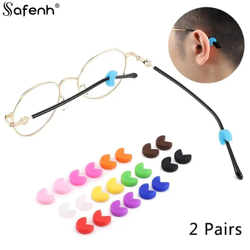 

2/4pc Glasses Round Ear Hooks Eyeglasses Sports Temple Tips Anti Slip Silicone Grips Temple Tip Holder Spectacle Eyeglasses Grip