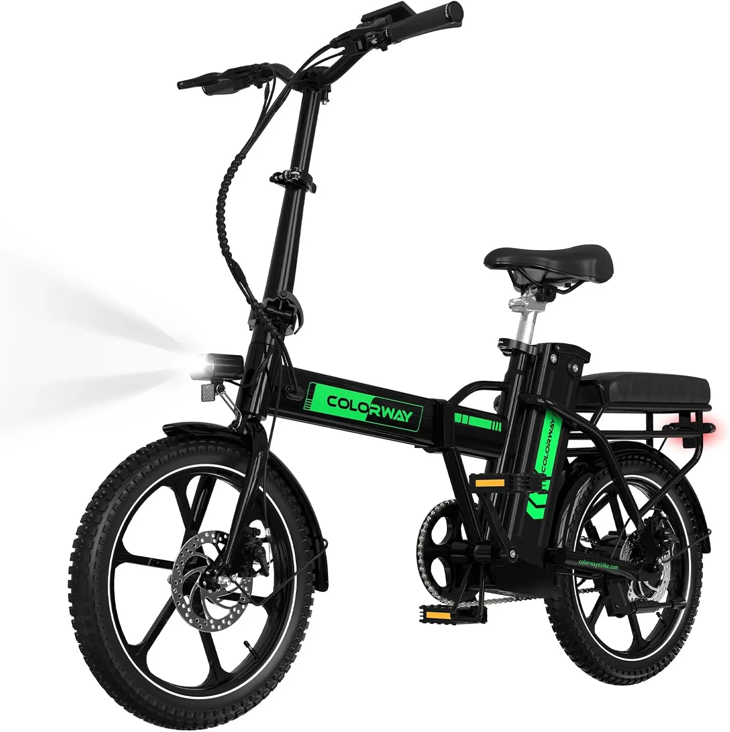 COLORWAY opvouwbare elektrische fiets voor volwassenen, draagbare 16-inch elektrische fiets, 2 rijmodi, 36V 8,4Ah batterij, 250W motor